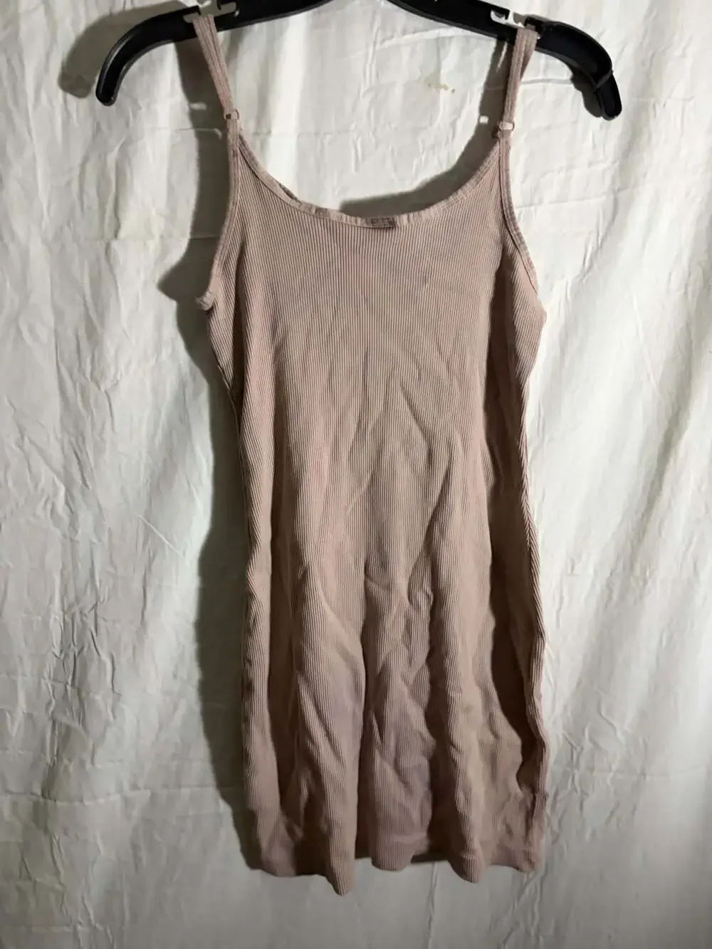 Nike Sportswear Essential Ribbed Tank Dress in Taupe